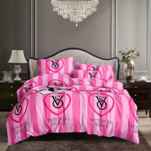 Pink Logo Printed Bedding