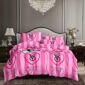 Pink Logo Printed Bedding